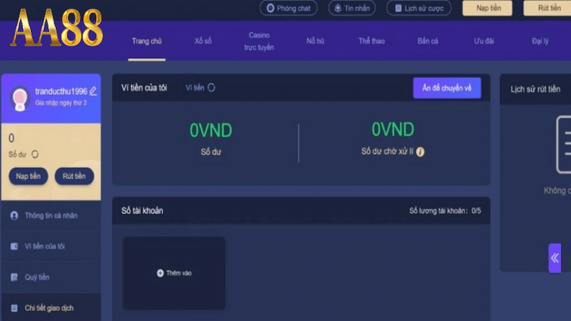 Hướng dẫn từng bước quy trình rút tiền tại aa88 casino